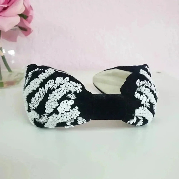 Seed Bead Sequin Embellished Knot Headband - Picture 3 of 4